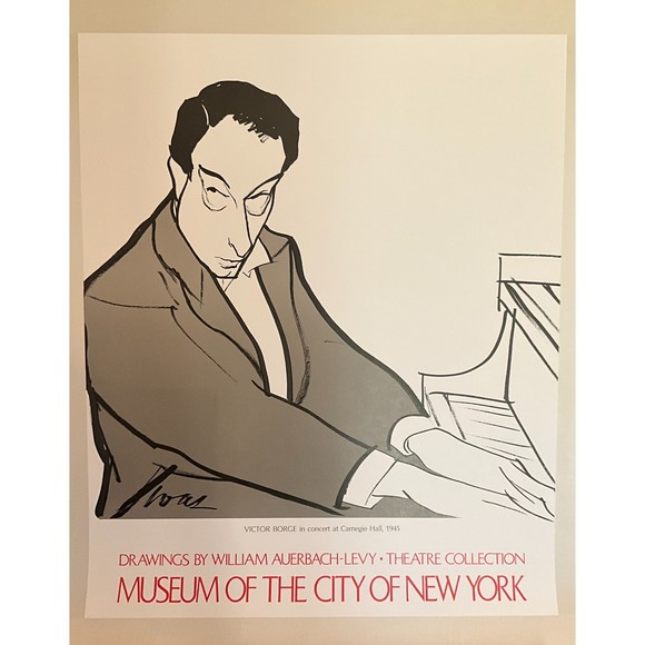 William Auerbach-Levy "Victor Borge Carnegie Hall" Poster - Picture 1 of 1